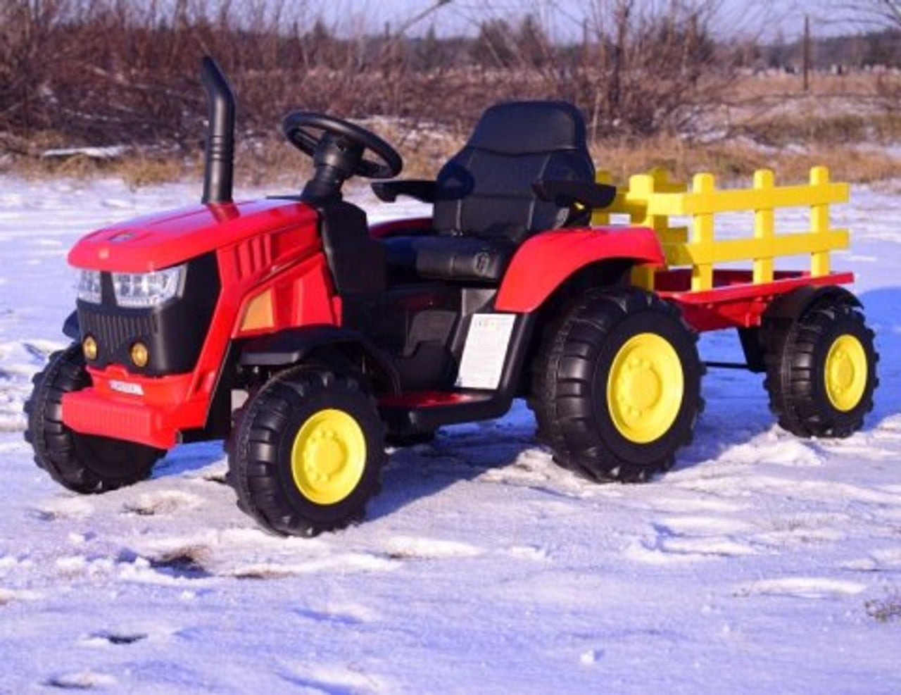 Kayto Turbo 12v Electric Ride On Tractor With Trailer Red