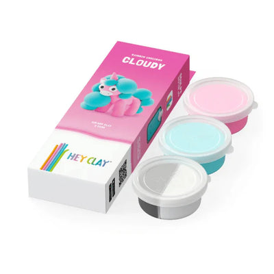 Hey Clay Sculpting Clay Rainbow Unicorns 3 Can Set Cloudy