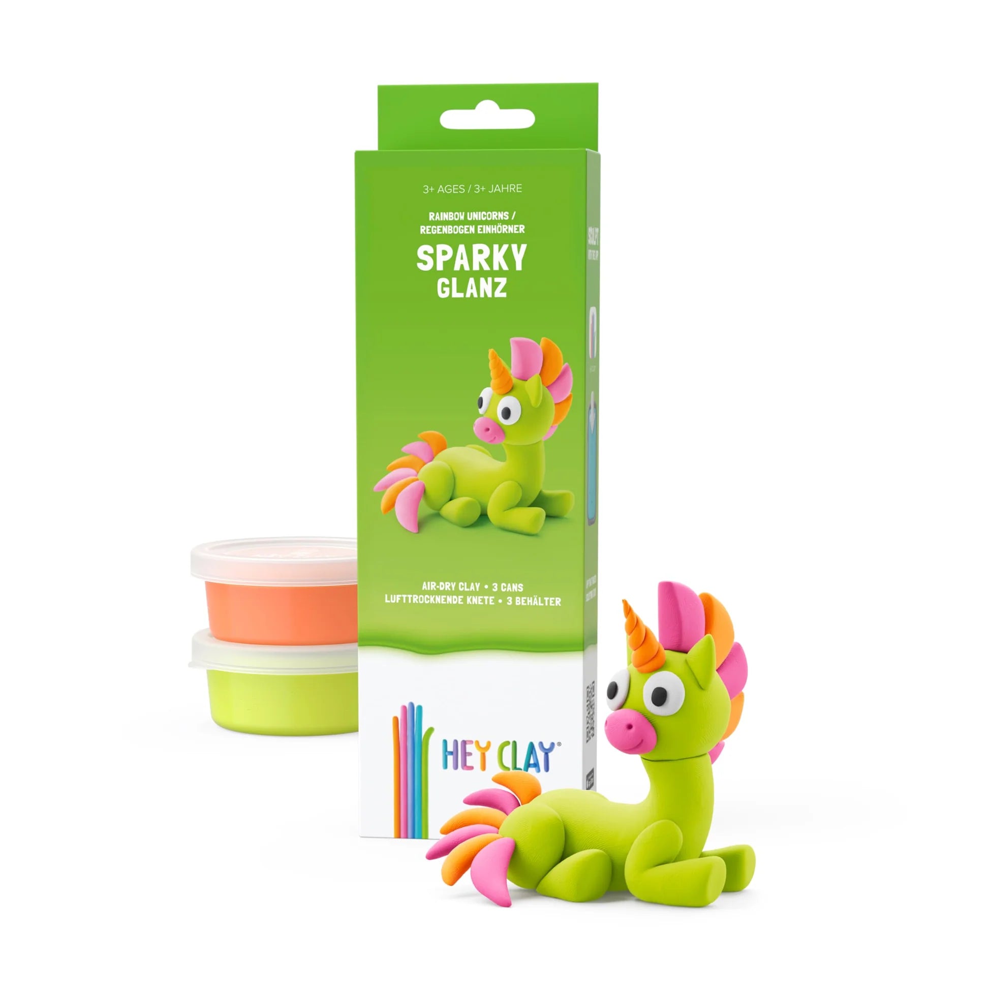 Hey Clay Sculpting Clay Rainbow Unicorns 3 Cans Set Sparky