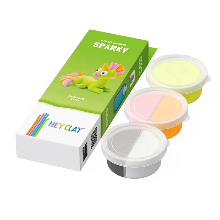 Hey Clay Sculpting Clay Rainbow Unicorns 3 Cans Set Sparky