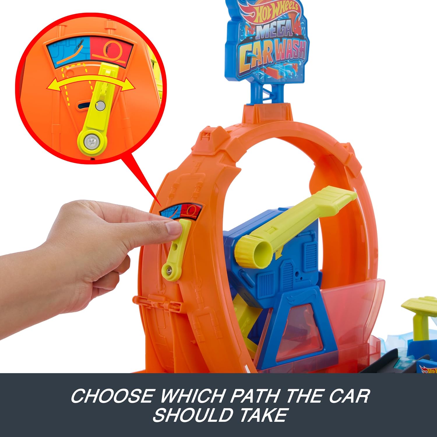 Hot Wheels Mega Loop Car Wash Track Set