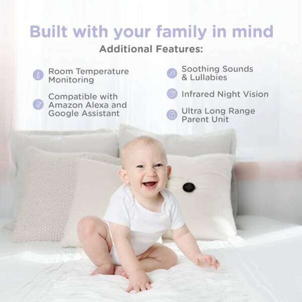 Hubble Nursery Pal Glow+ 5" Smart Video Baby Monitor