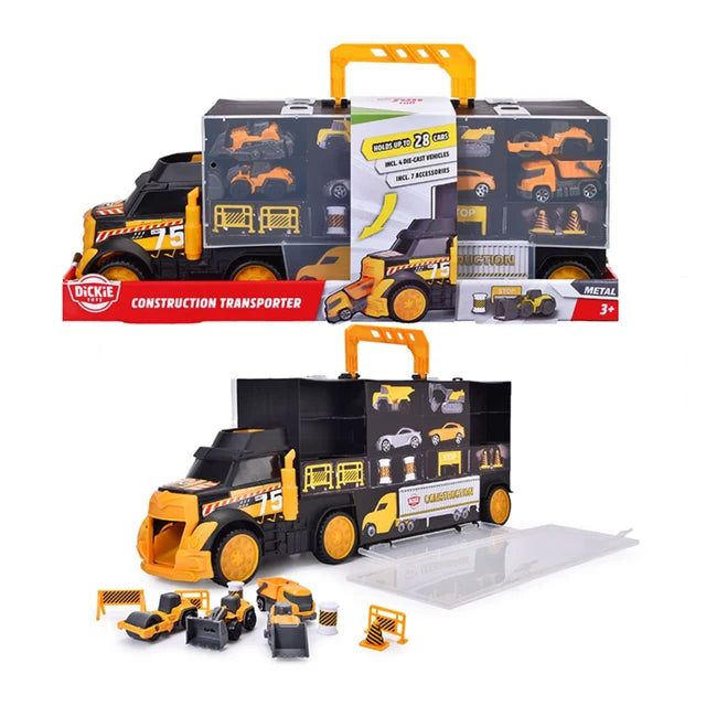 Dickie Toys Carry And Store Construction Transporter Truck Carry Case With Cars