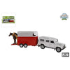 Kids Globe Horse Trailer And Jeep With 2 Horses Assorted Colours