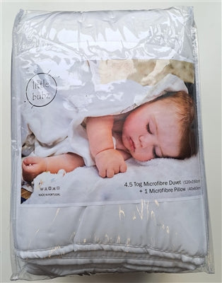 Little Bubz Cot Duvet Set With Pillow 4.5 TOG Duvet 150cm x 120cm Pillow 40cm x 60cm