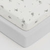 Baby Elegance Elephant Collection Jersey Fitted Crib Sheets 2pk 50cm x 90cm