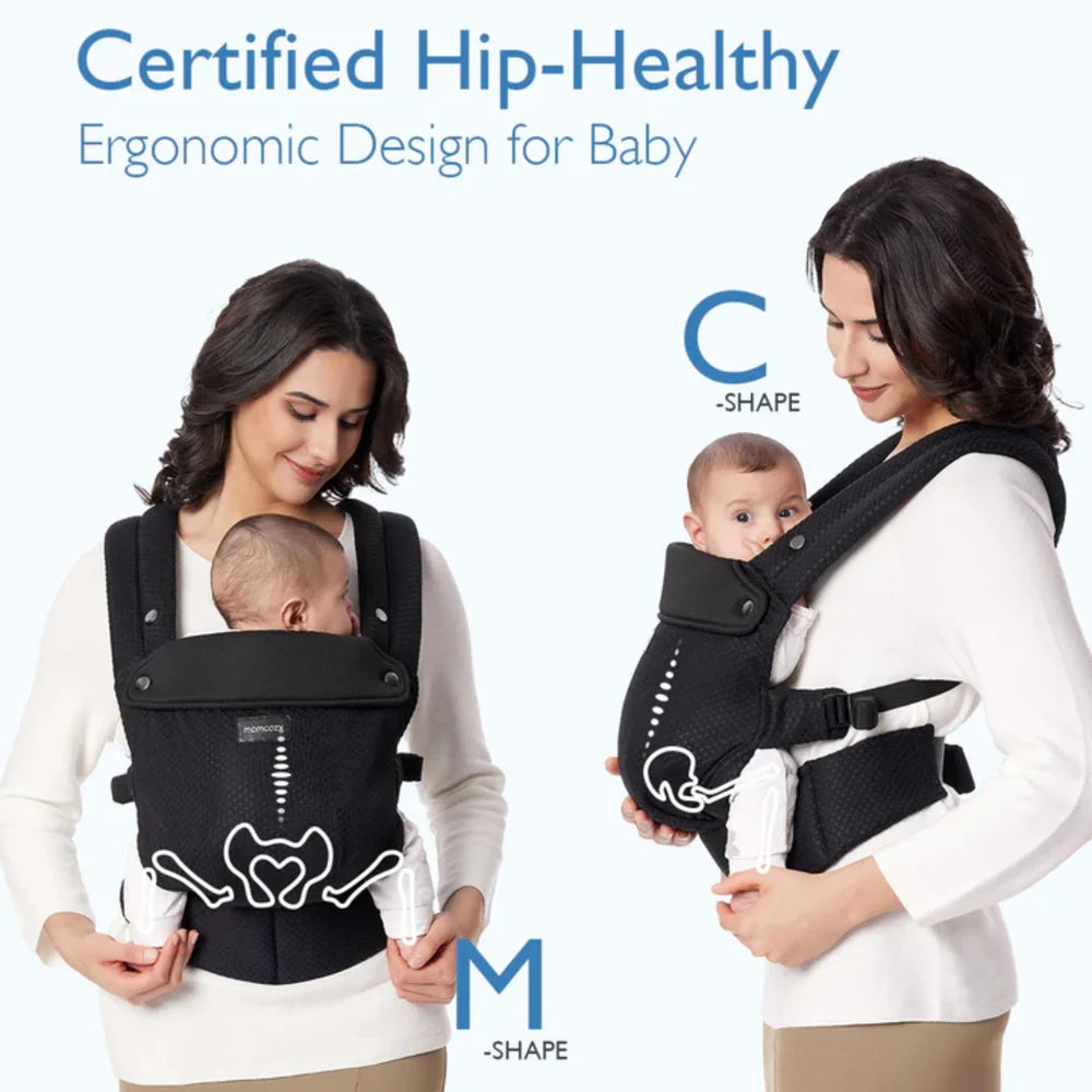 Momcozy Air Mesh 3 In 1 Baby Carrier Black