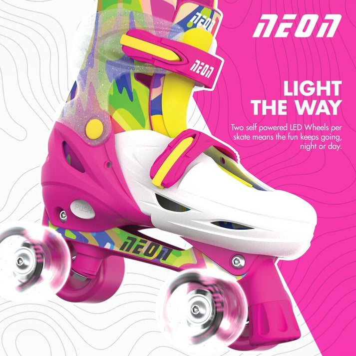 Yvolution Neon Combo Skates Size 34-37 Pink/ White