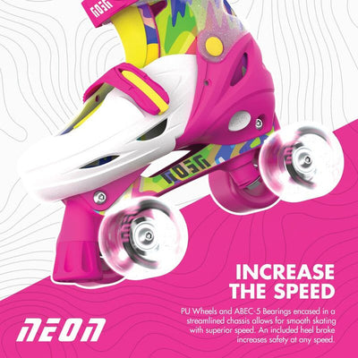 Yvolution Neon Combo Skates Size 34-37 Pink/ White