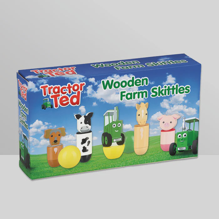 Tractor Ted Wooden Farm Skittle Toys