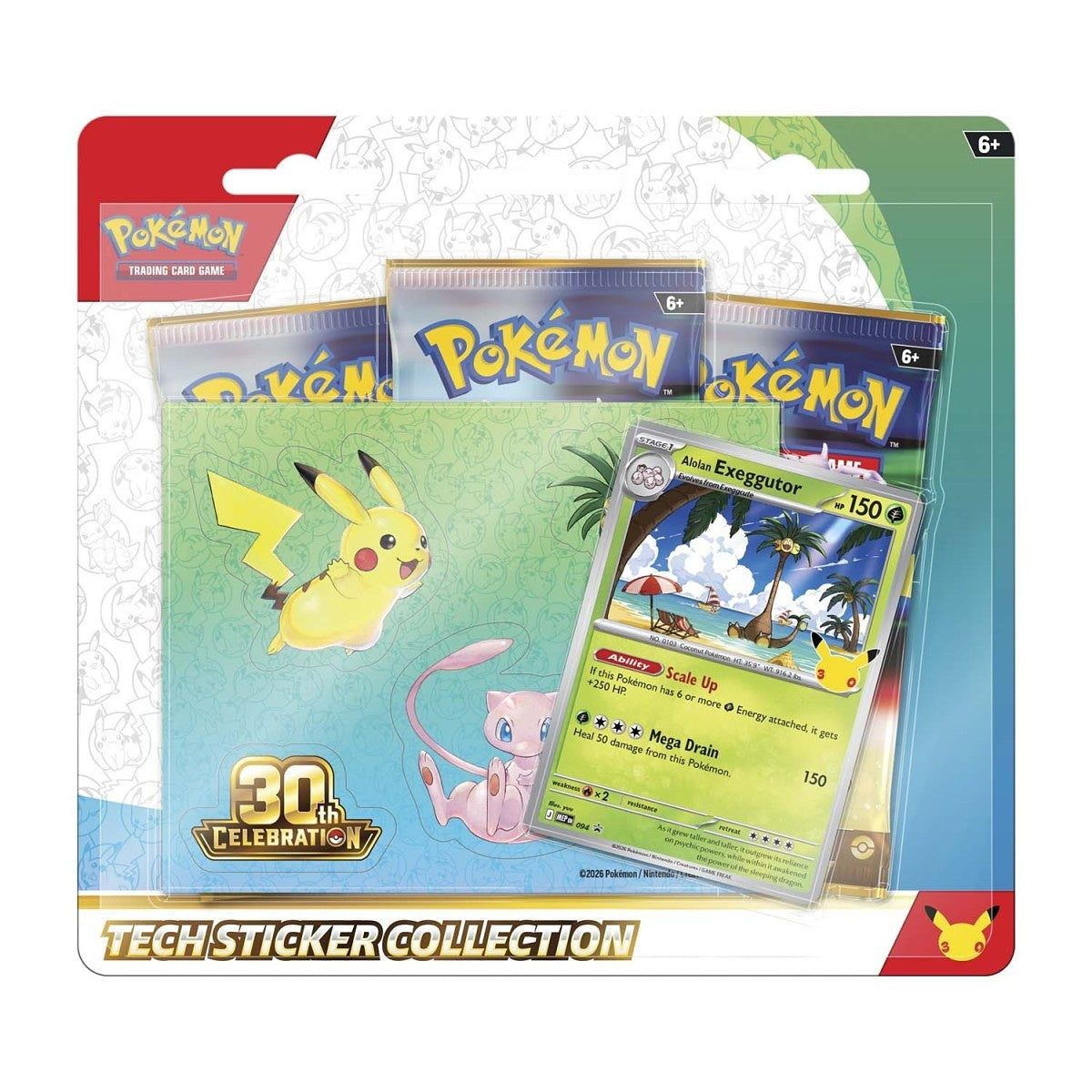 Pokemon TCG 30th Celebration Tech Sticker Collection Alolan Exeggutor