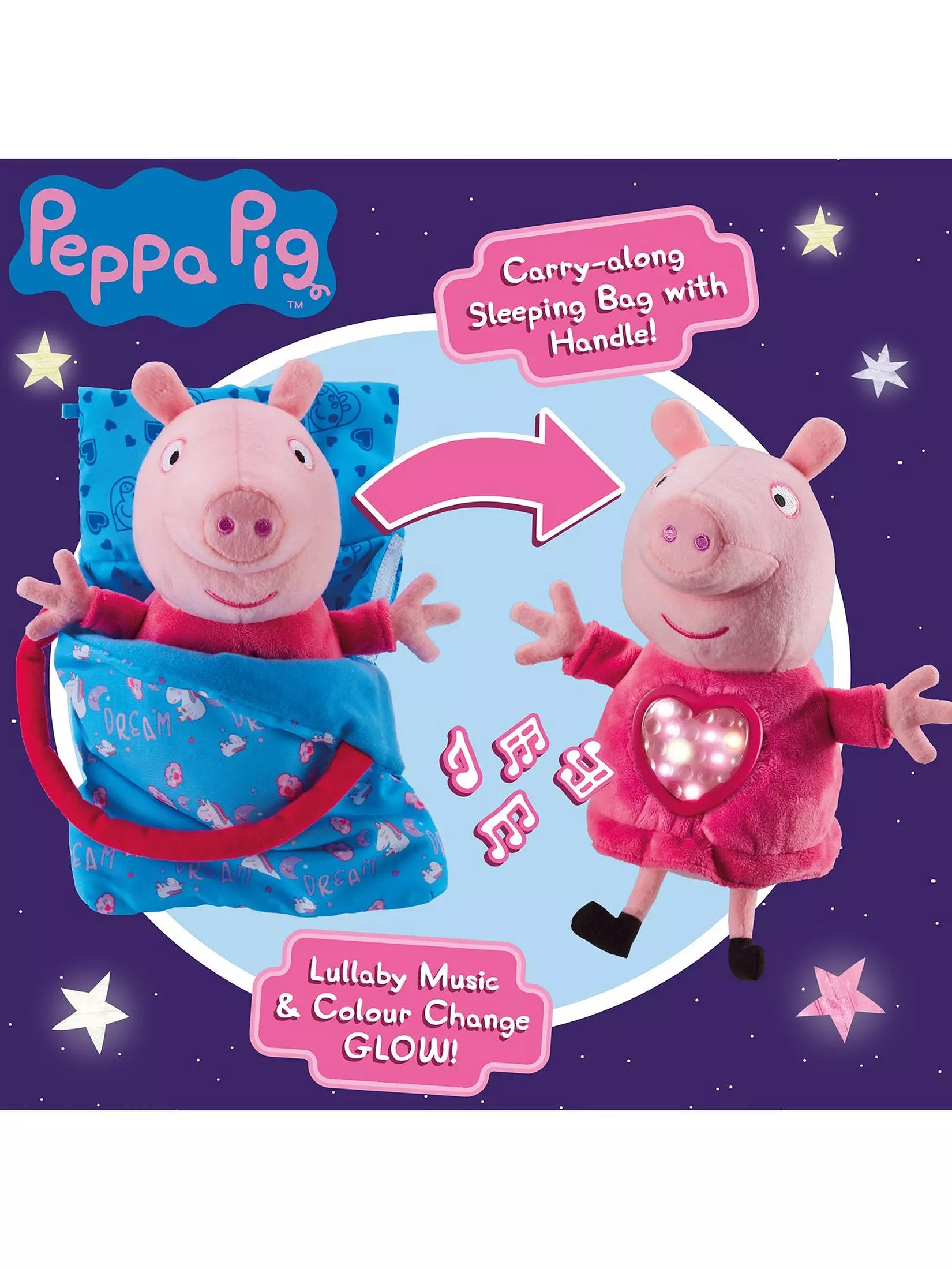 Peppa Pig Sleepover Peppa Soft Toy With Lullaby Music