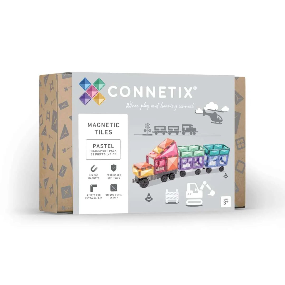 Connetix Magnetic Tiles Pastel Transport Pack 50pc