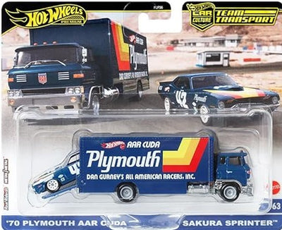 Hot Wheels Premium Team Transport '70 Plymouth AAR Cuda / Sakura Sprinter