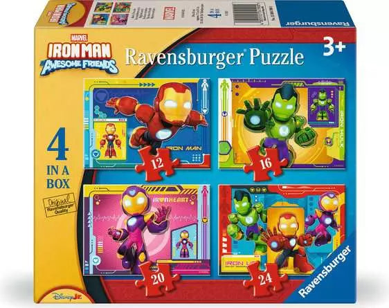 Marvel Avengers Iron Man Awesome Friends 4 In A Box Jigsaw Puzzles