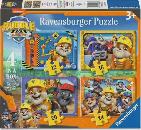 Paw Patrol Rubble And Crew 4 In A Box Puzzle