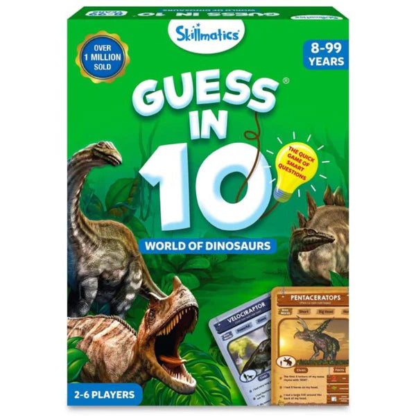 Skillmatics Guess In 10 Card Game World Of Dinosaurs Edition