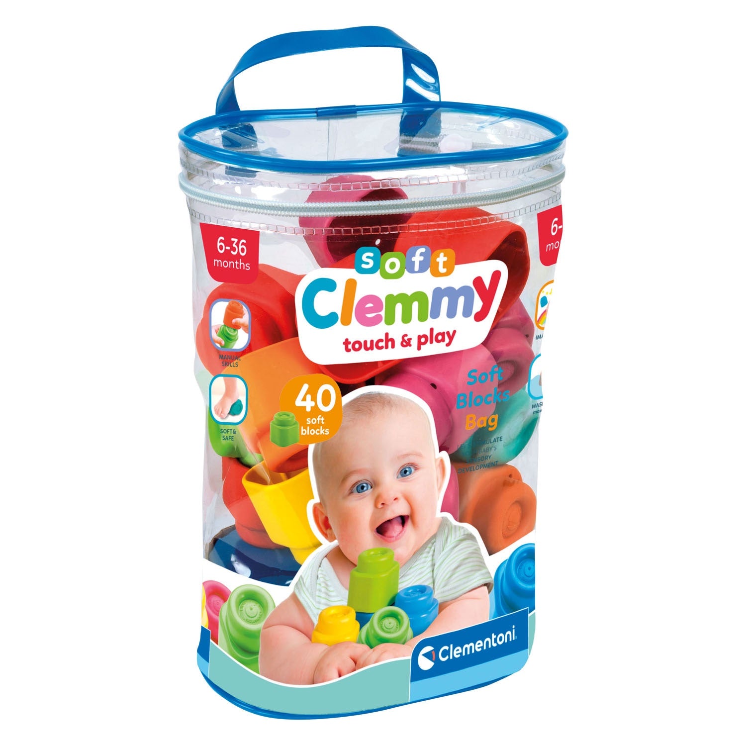 Clementoni Soft Clemmy Touch And Play Blocks 40pc