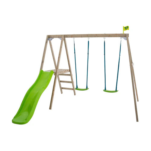 TP Forest Multiplay Double Wooden Swing Set And Slide