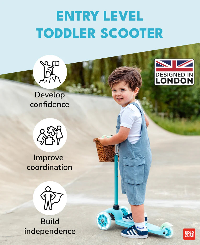 BoldCube Teeny 3 Wheel Scooter Blue 3-6 Years