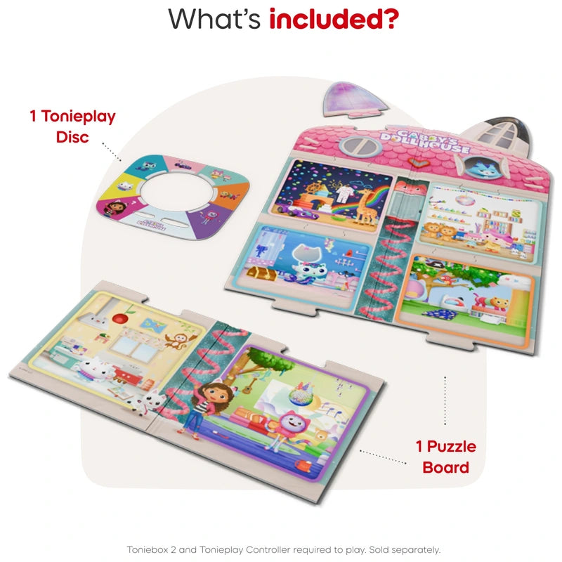 Tonies 2 Tonieplay Game Gabby's Doll House Disc With Puzzle Board