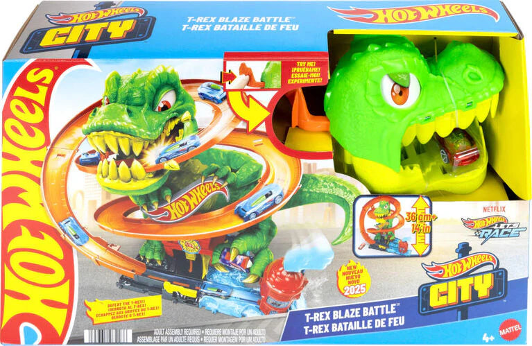 Hot Wheels T Rex Blaze Battle Playset