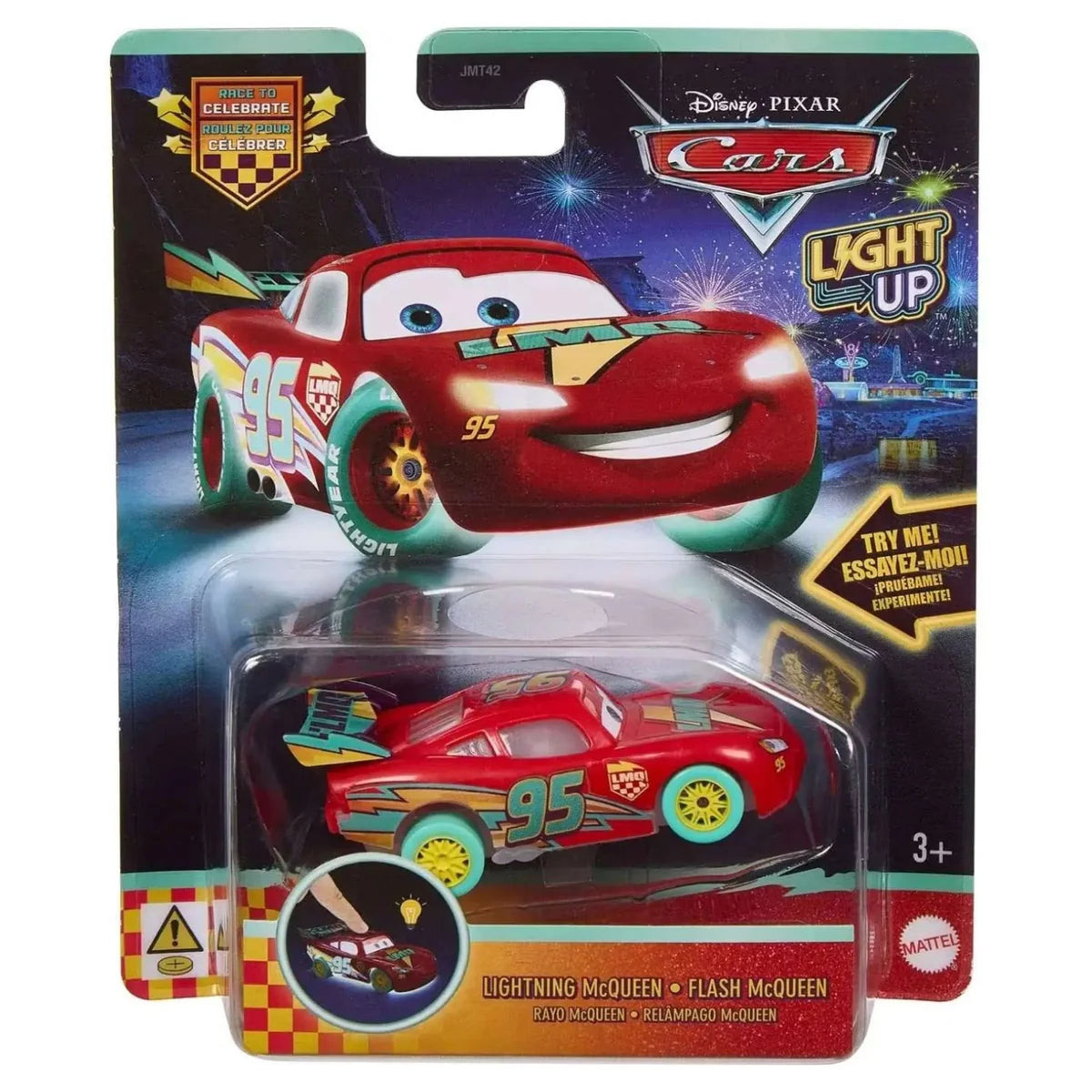 Disney Cars Die Cast Light Up Vehicle Lightning McQueen