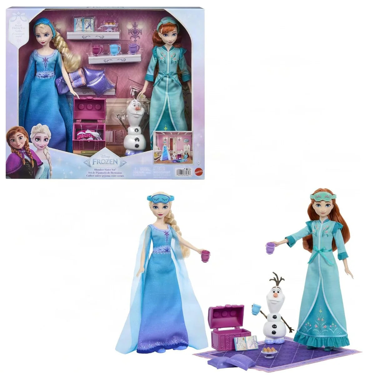 Disney Frozen Slumber Sisters Anna And Elsa Dolls With Accessories Playset