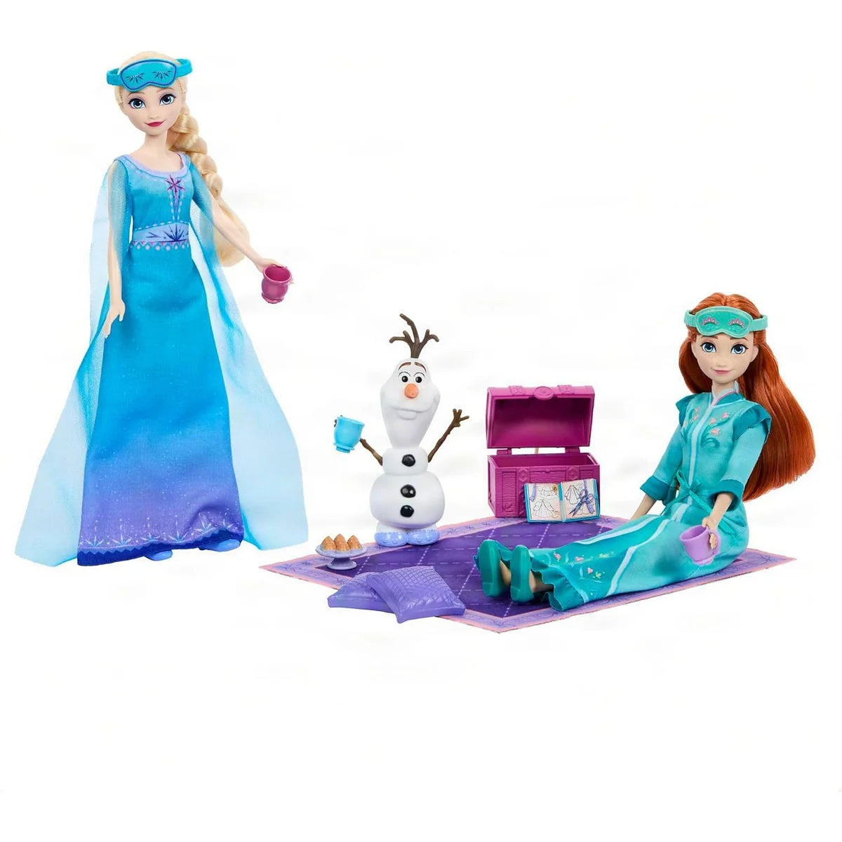 Disney Frozen Slumber Sisters Anna And Elsa Dolls With Accessories Playset