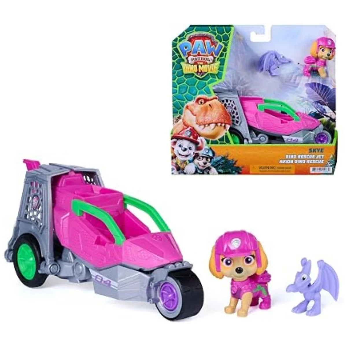 Paw Patrol Dino Skye Rescue Jet Vehicle And Skye Figure