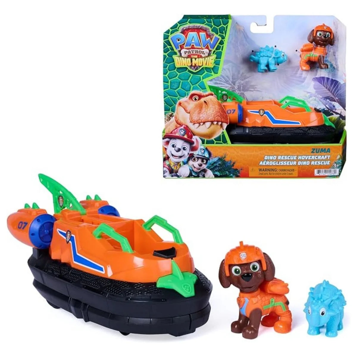 Paw Patrol Dino Zuma Rescue Hovercraft Vehicle And Zuma Figure