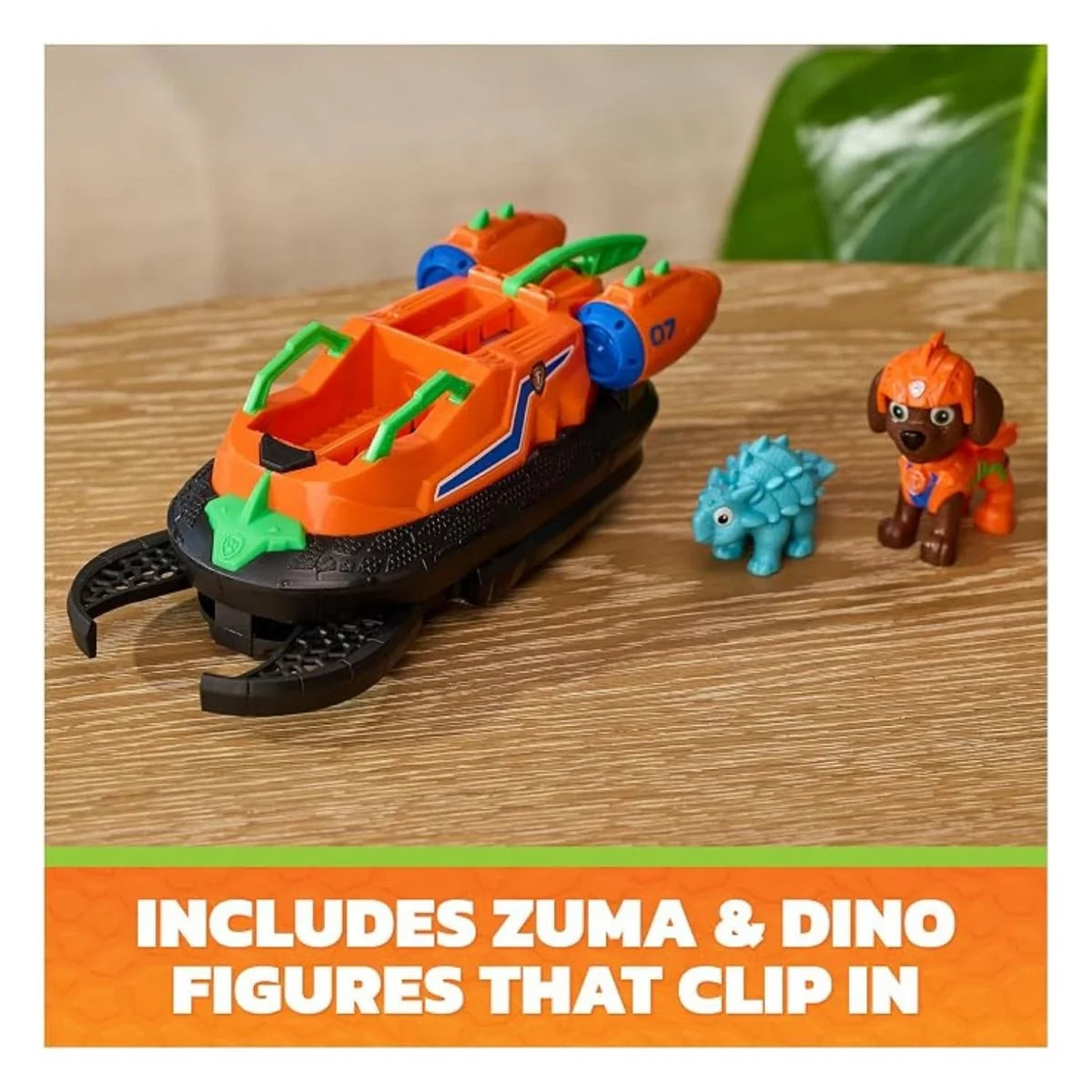 Paw Patrol Dino Zuma Rescue Hovercraft Vehicle And Zuma Figure