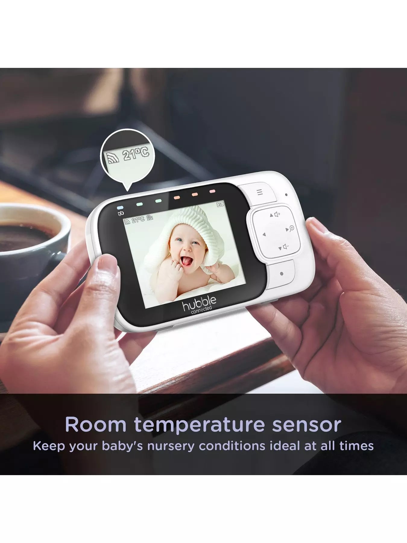 Hubble Nursey Pal Essentials Smart Baby Monitor With Fixed Camera