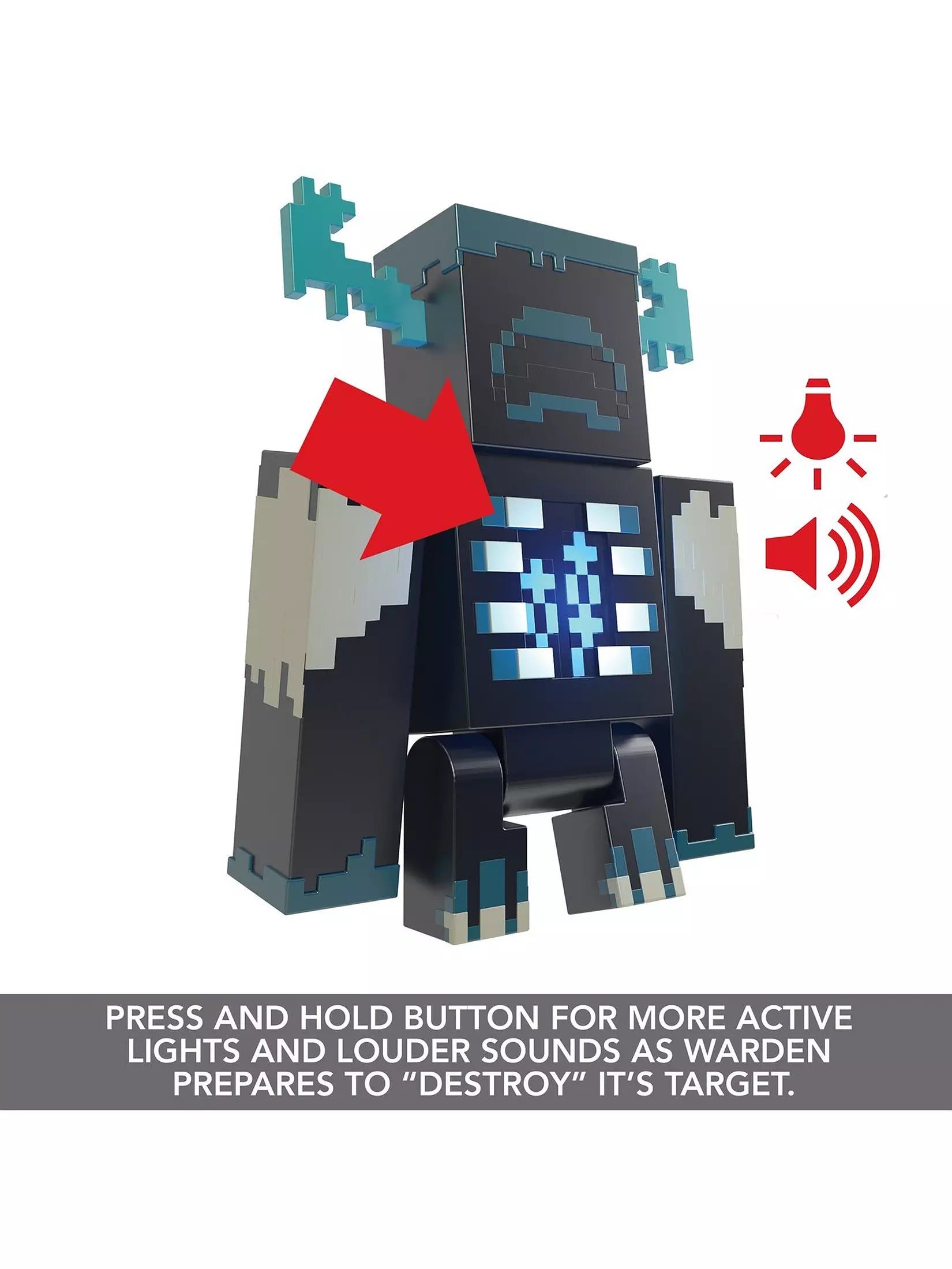 Minecraft Warden Figure With Light And Sounds