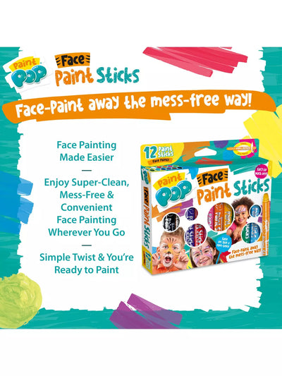 Paint Pop Face Paint Sticks 12pc