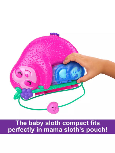 Polly Pocket Sloth Family 2 In 1 Purse Compact Playset