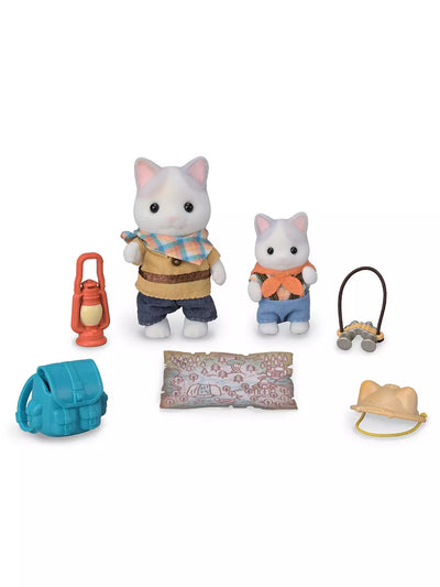 Sylvanian Families Exciting Exploration Set Latte Cat Brother And Baby