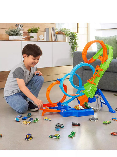 Hot Wheels 4 Loop Crash Out Playset