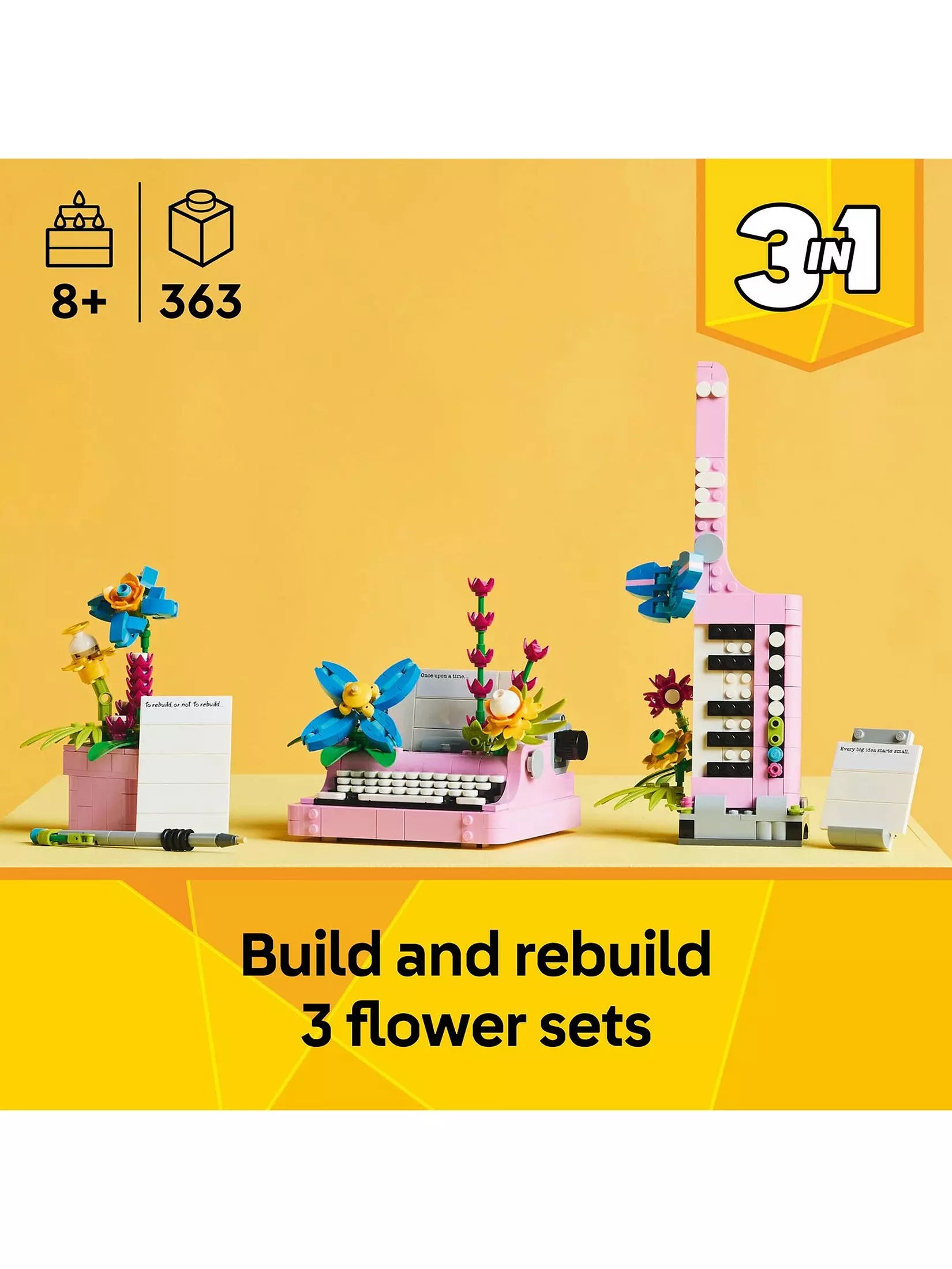 Lego Creator 31169 Typewriter With Flowers