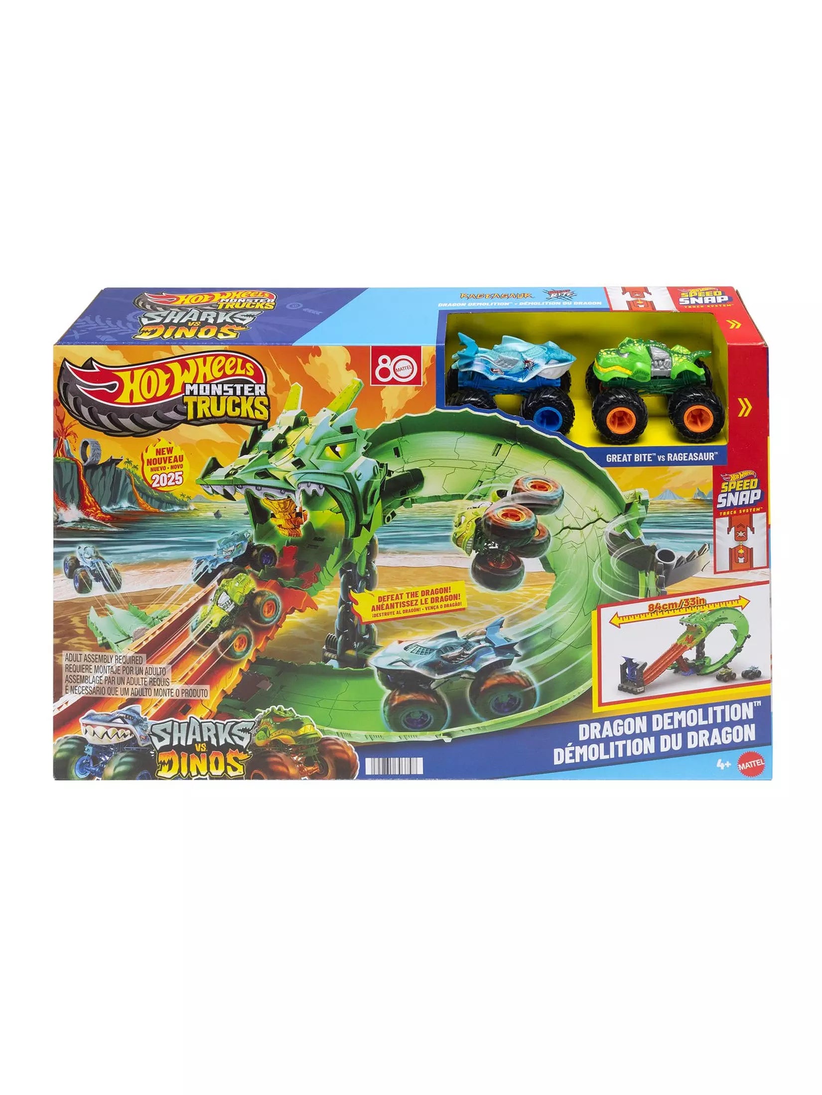 Hot Wheels Monster Trucks Demolition Dragon Track Set
