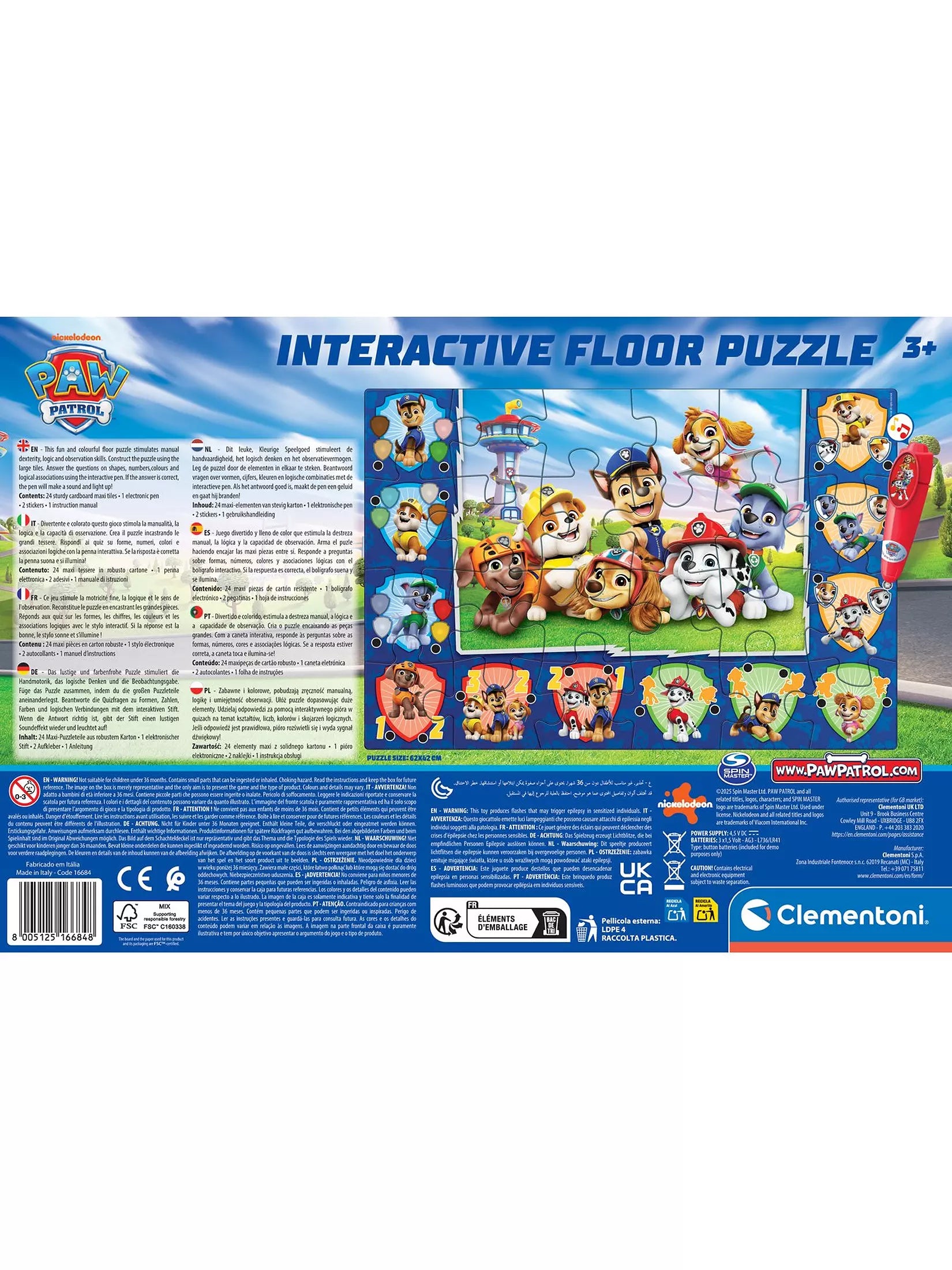 Paw Patrol 24pc Interactive Floor Jigsaw Puzzle