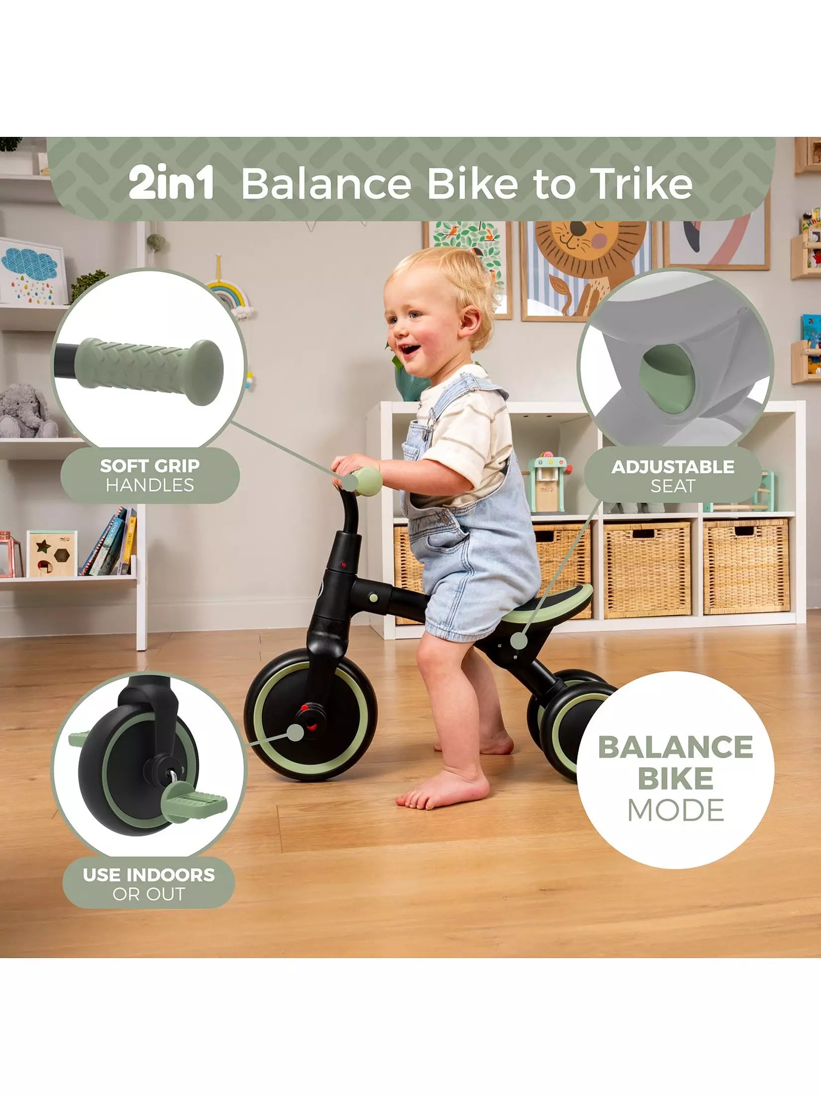 Zoomee 2 In 1 Balance Bike To Trike