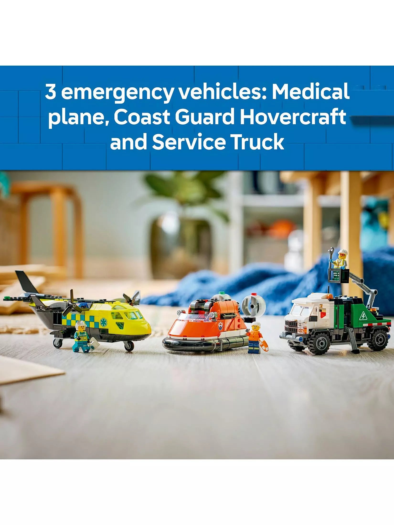 Lego City 60505 Airplane Service Truck And Hovercraft Set