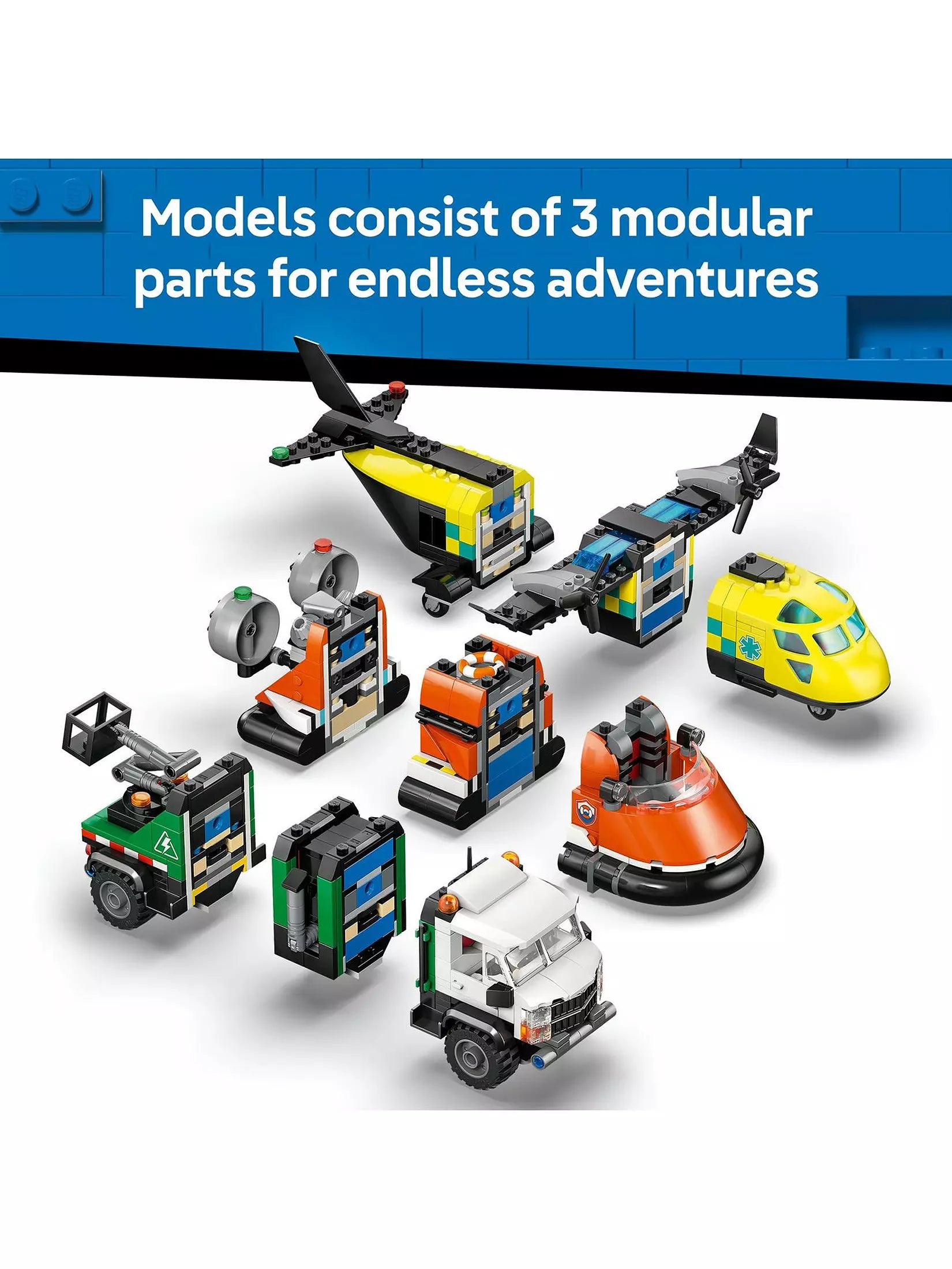 Lego City 60505 Airplane Service Truck And Hovercraft Set