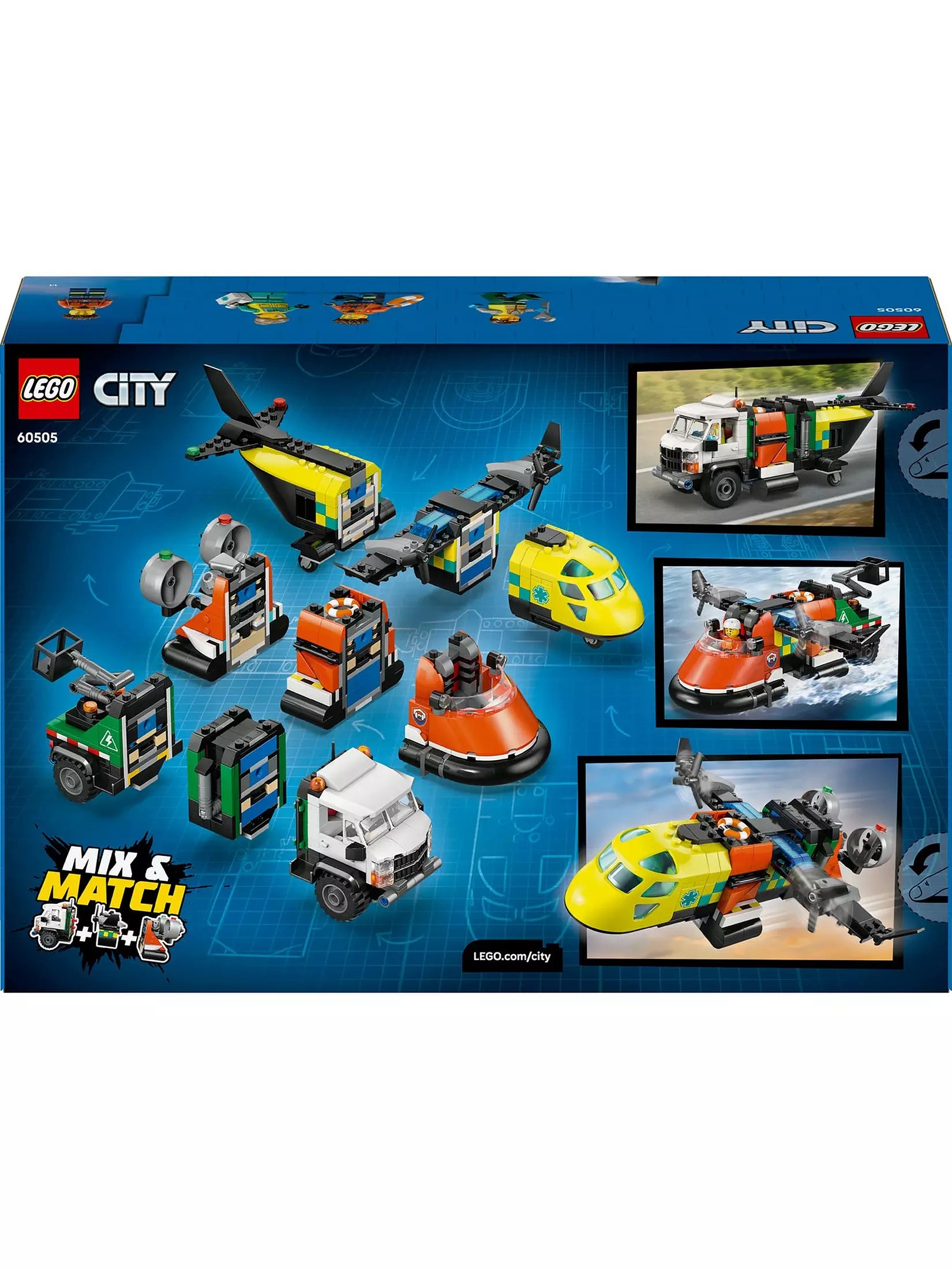 Lego City 60505 Airplane Service Truck And Hovercraft Set