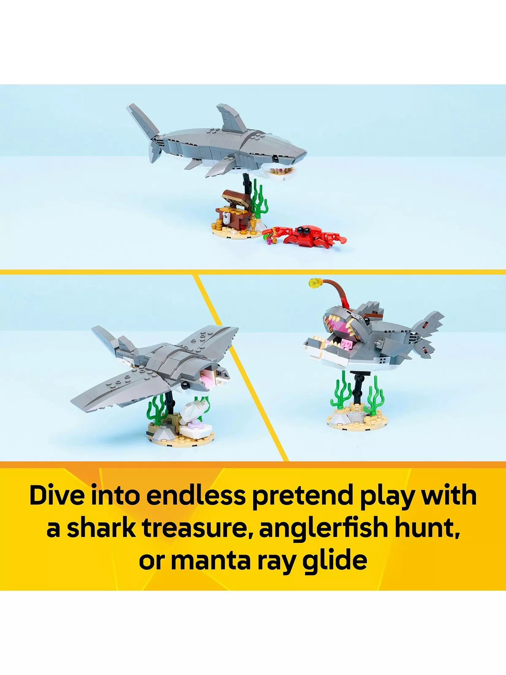 Lego Creator 31381 Fierce Shark With Treasure Chest
