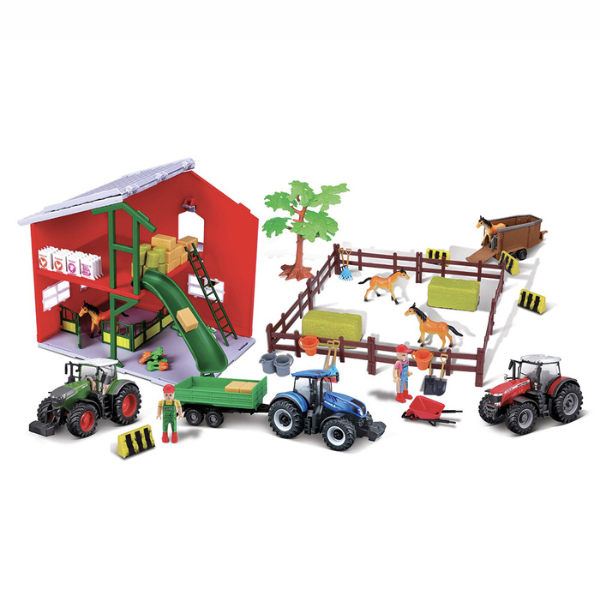 Burago Farmland Horse Stable Playset 1:50