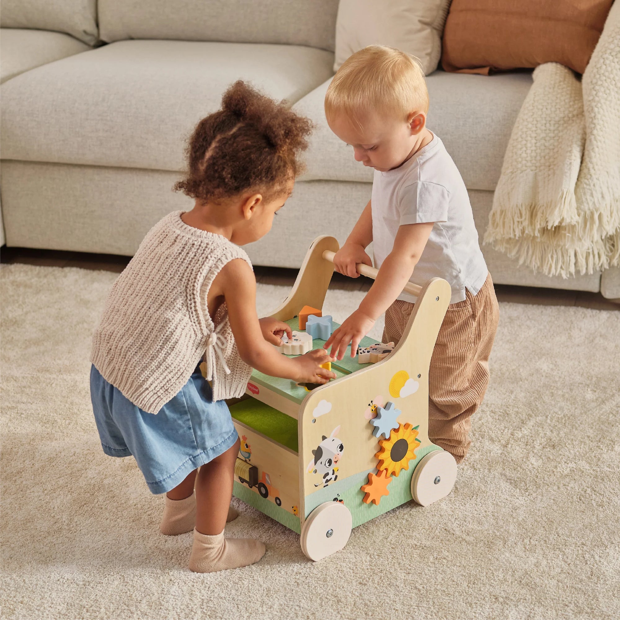 Tiny Love Push And Play Wooden Walk Behind Walker Infant Toy