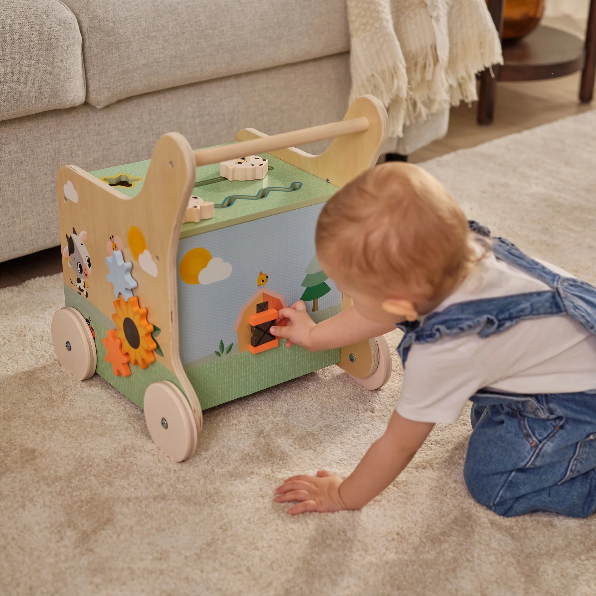 Tiny Love Push And Play Wooden Walk Behind Walker Infant Toy