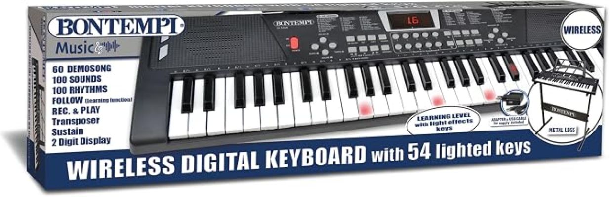 Bontempi 54 Key Wireless Digital Keyboard With Lighted Keys